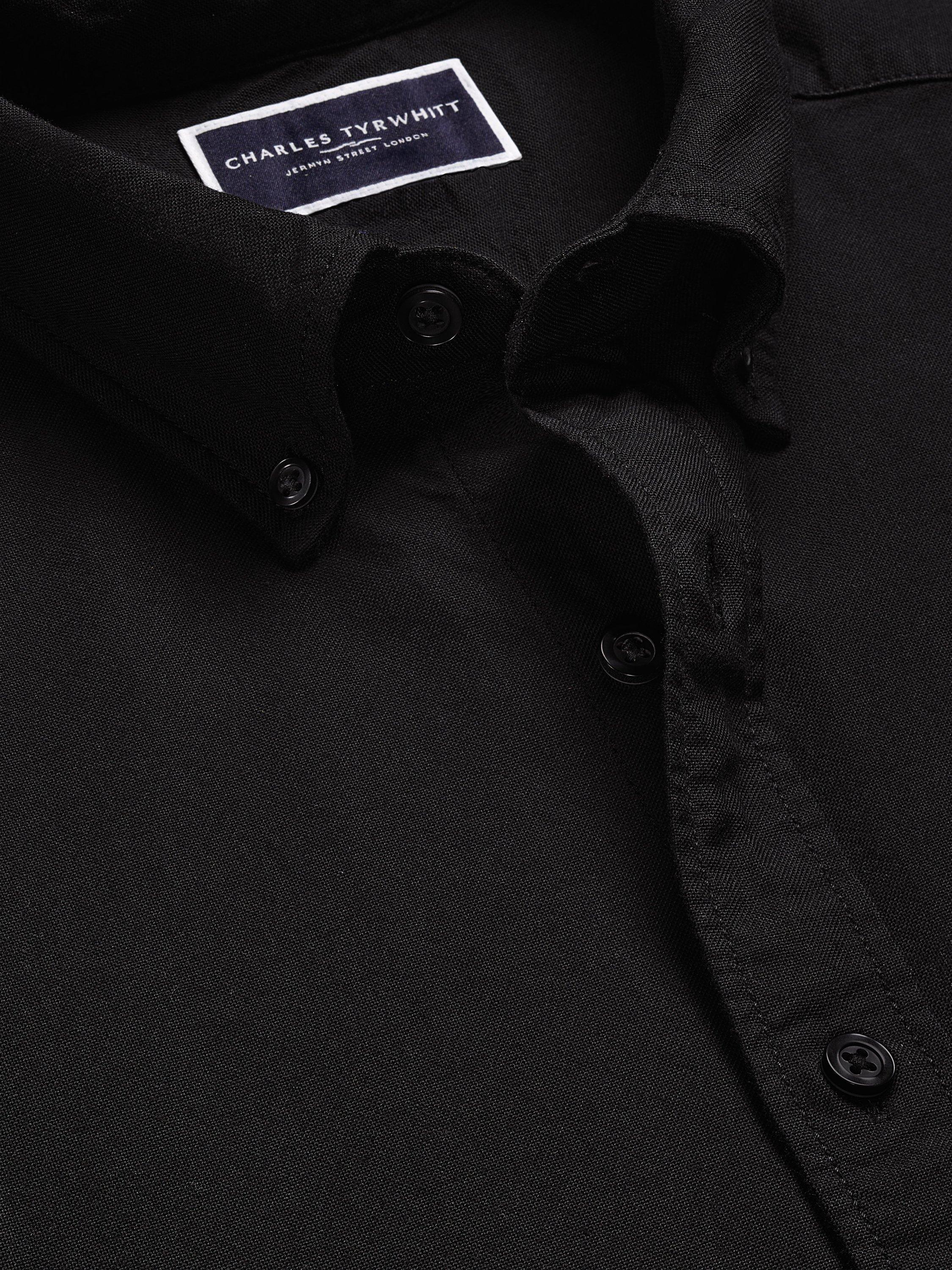 Product image 3 of 6, which shows Charles Tyrwhitt Slim Fit Button Down Collar Cotton Shirt, Black, XXL