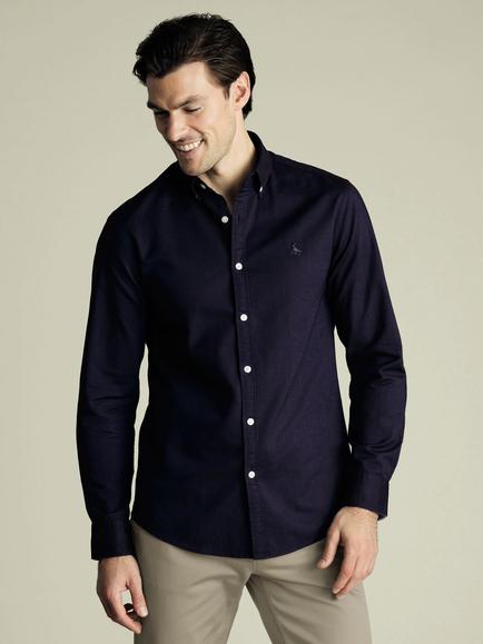 Charles Tyrwhitt Regular Fit Button Down Collar Cotton Shirt, Ink Blue