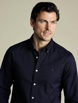 Charles Tyrwhitt Regular Fit Button Down Collar Cotton Shirt - view 2, Ink Blue