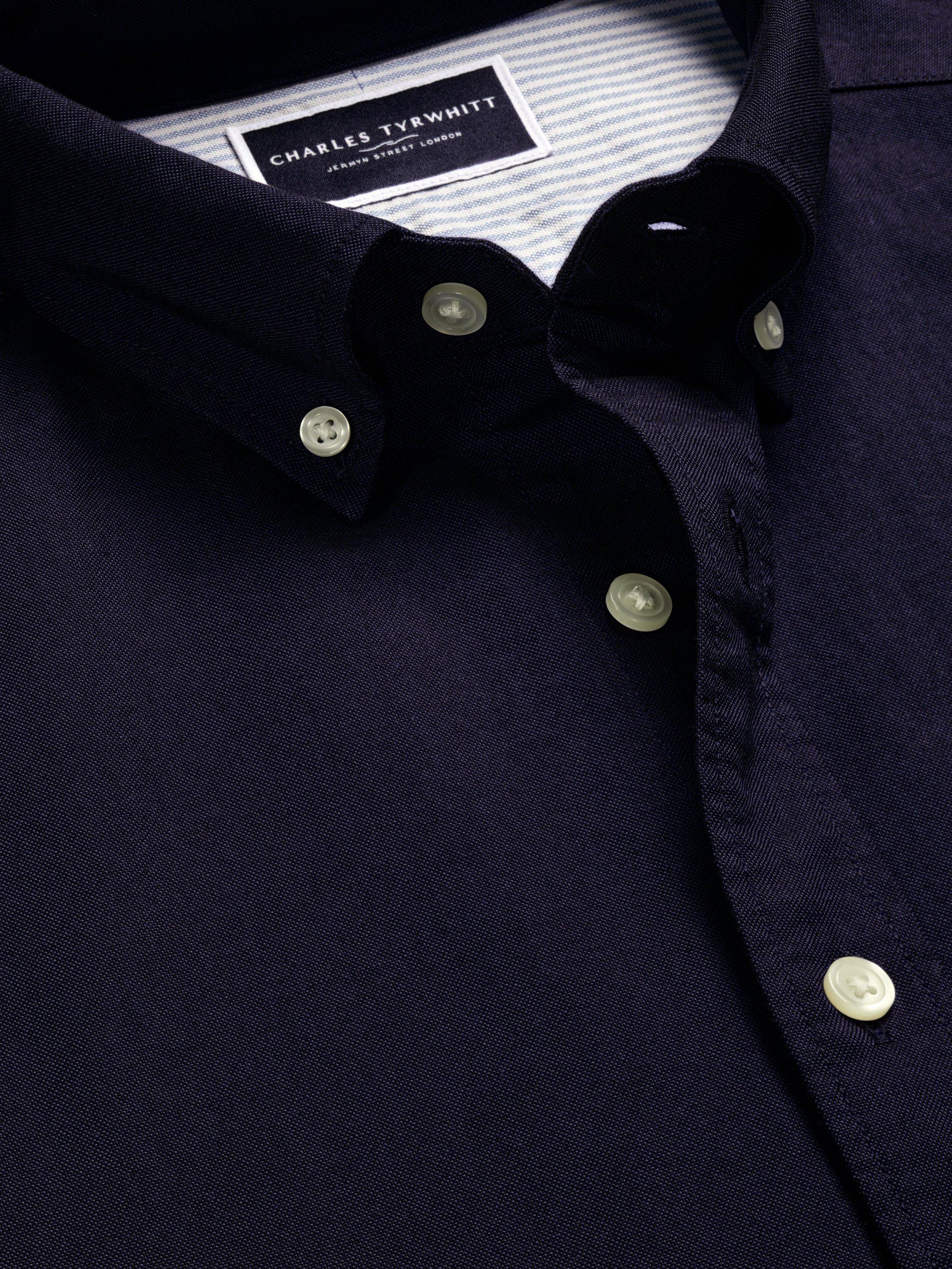 Product image 3 of 6, which shows Charles Tyrwhitt Regular Fit Button Down Collar Cotton Shirt, Ink Blue, XXL