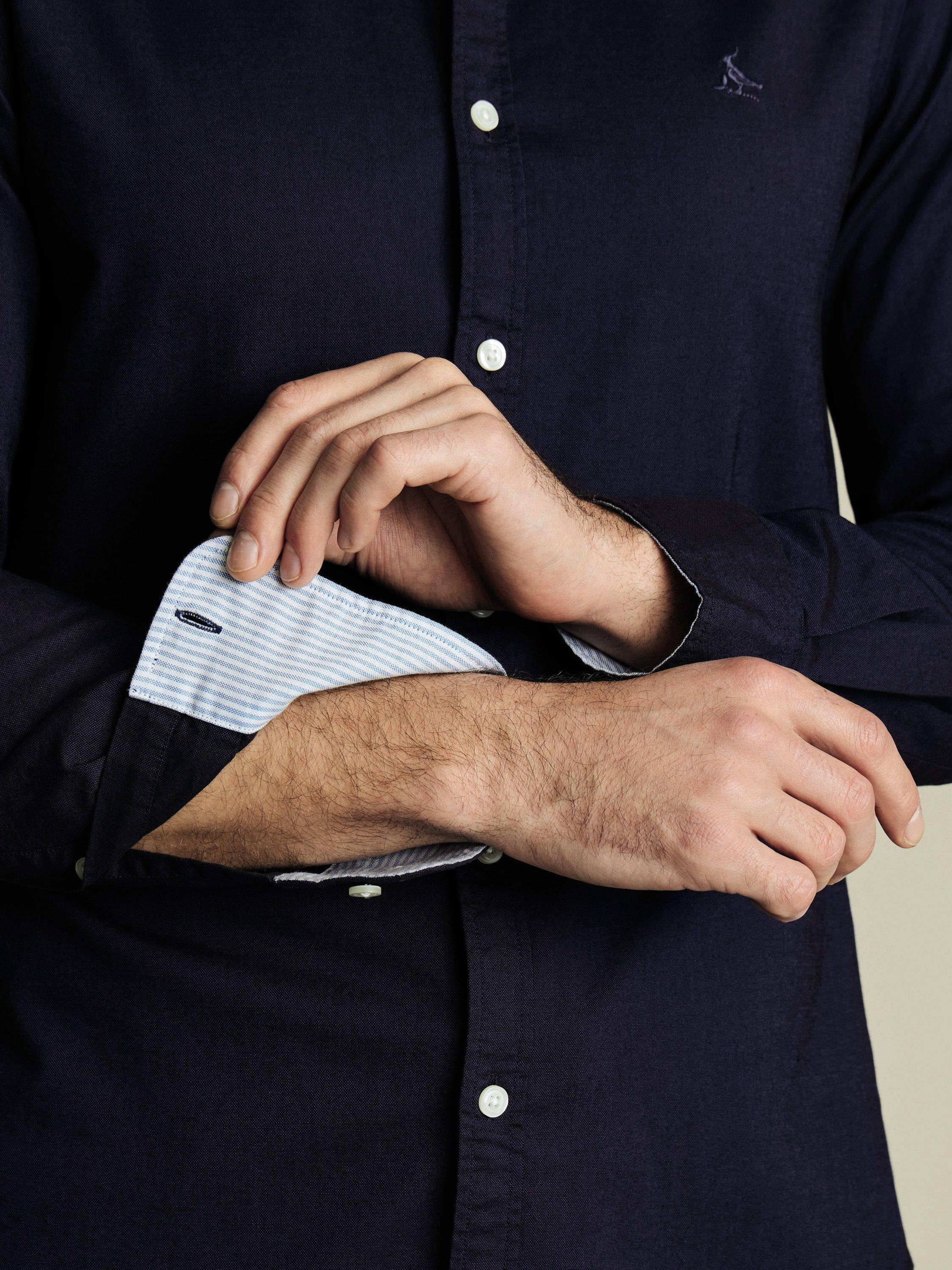 Product image 4 of 6, which shows Charles Tyrwhitt Regular Fit Button Down Collar Cotton Shirt, Ink Blue, XXL