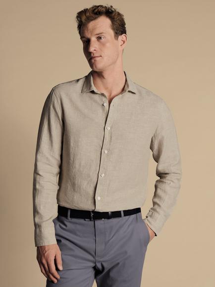 Charles Tyrwhitt Classic Fit Linen Shirt, Oatmeal