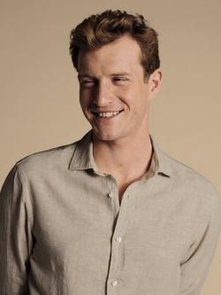 Charles Tyrwhitt Classic Fit Linen Shirt - view 2, Oatmeal