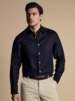 Charles Tyrwhitt Slim Fit Linen Shirt, Navy
