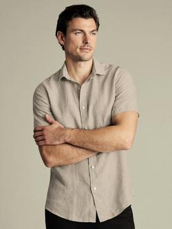 Charles Tyrwhitt Regular Fit Short Sleeve Linen Shirt, Oatmeal