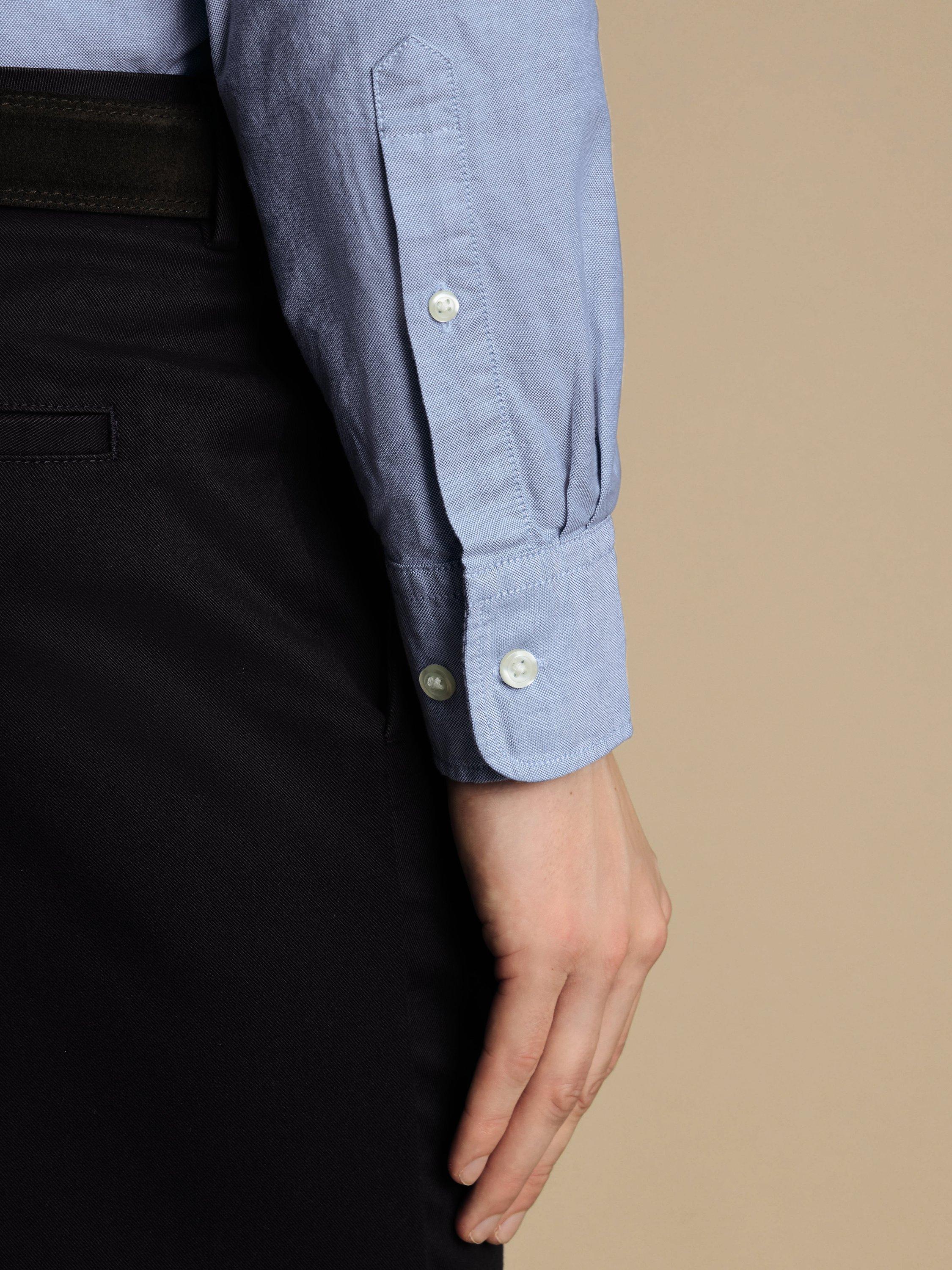 Product image 3 of 5, which shows Charles Tyrwhitt Regular Fit Button Down Collar Cotton Shirt, Sky Blue, M