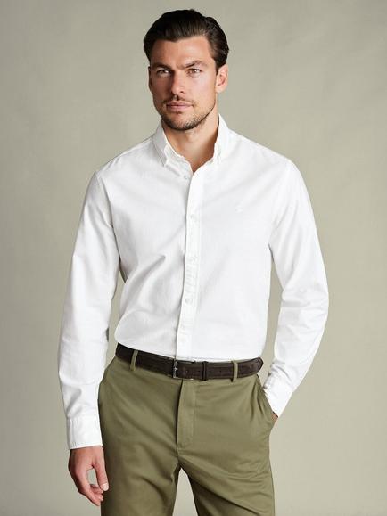 Charles Tyrwhitt Regular Fit Button Down Collar Cotton Shirt, White