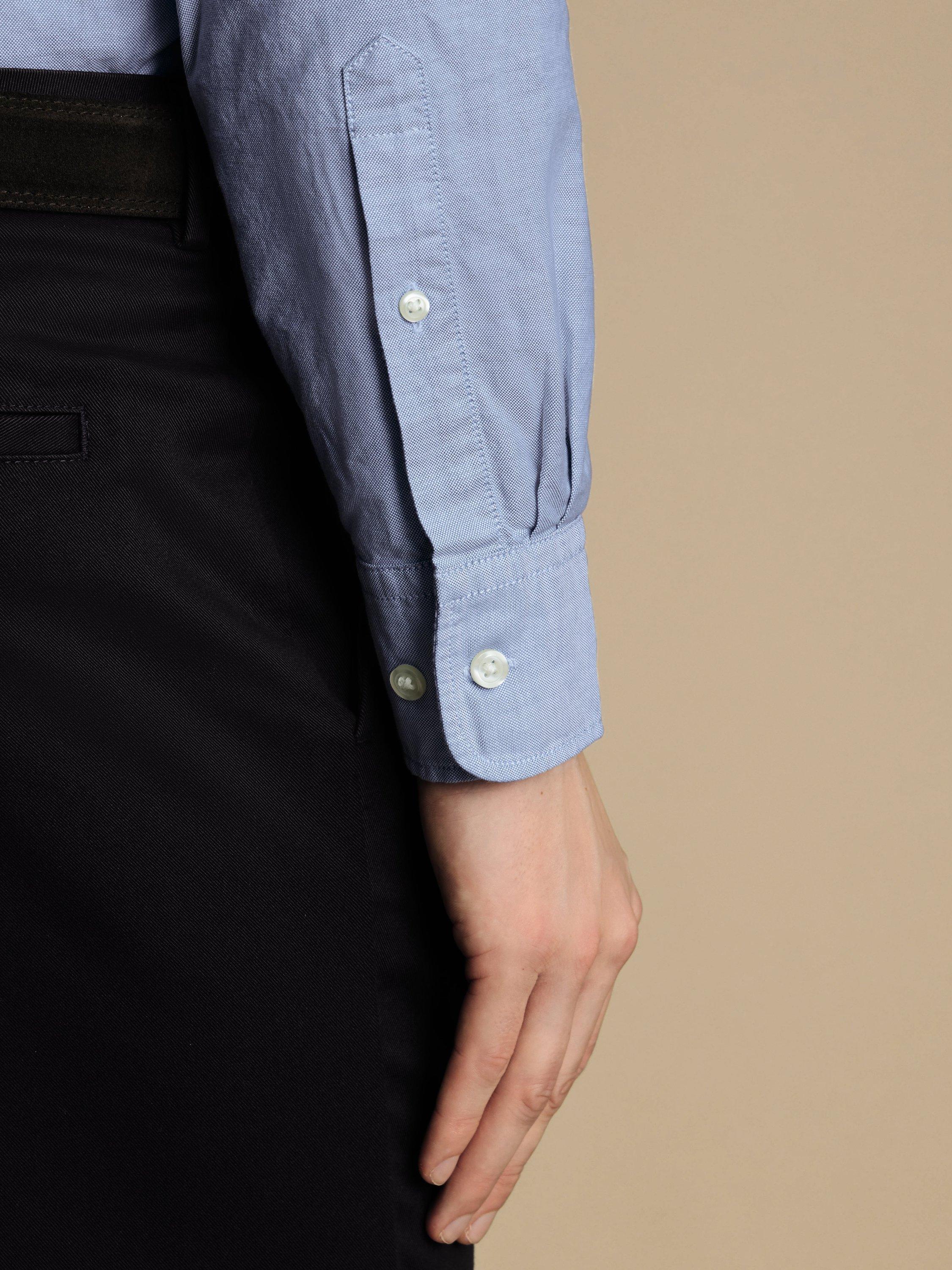 Product image 3 of 6, which shows Charles Tyrwhitt Slim Fit Button Down Collar Cotton Shirt, Sky Blue, XL