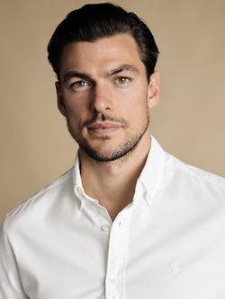 Charles Tyrwhitt Slim Fit Button Down Collar Cotton Shirt - view 2, White