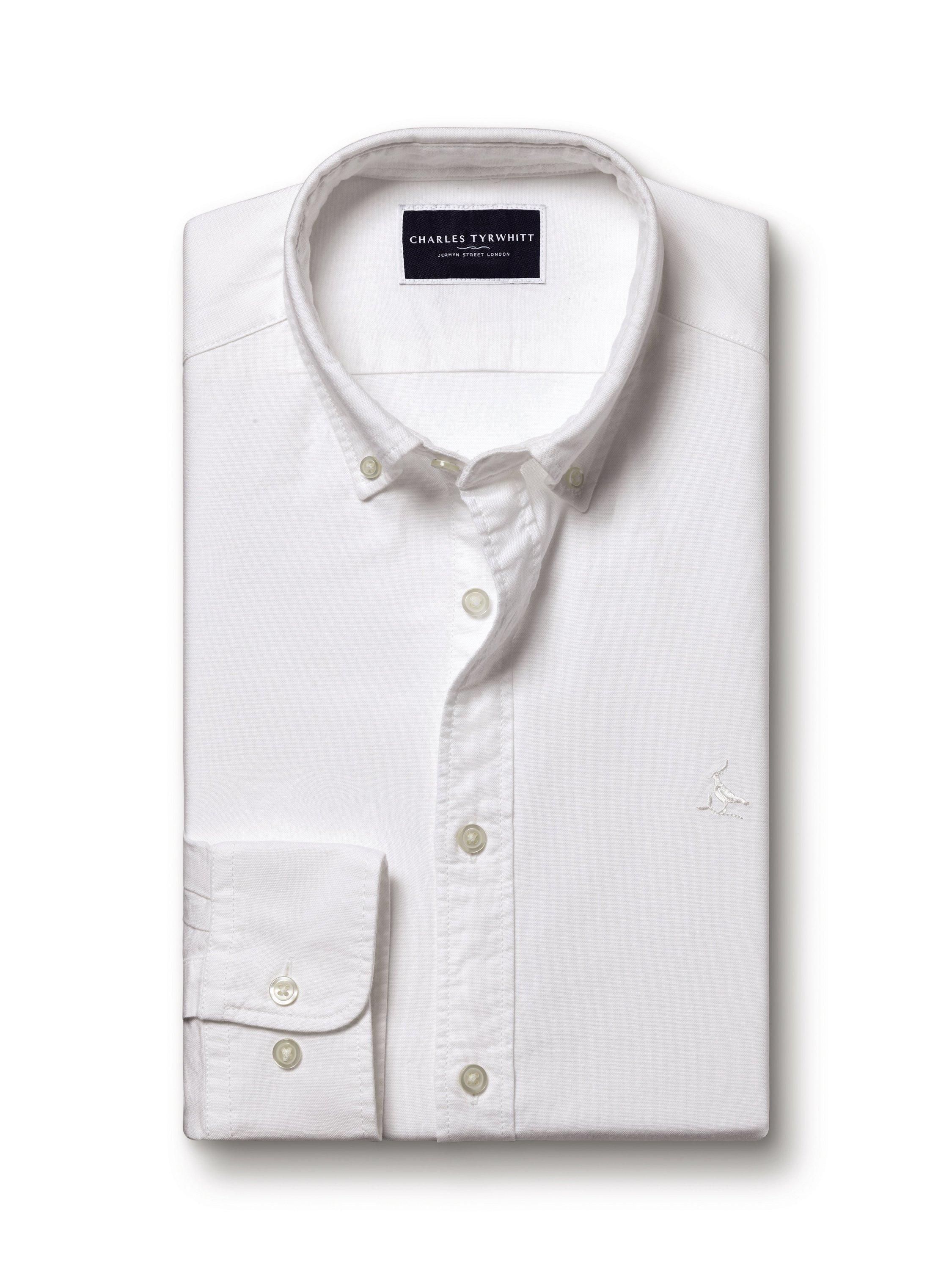 Product image 5 of 7, which shows Charles Tyrwhitt Slim Fit Button Down Collar Cotton Shirt, White, M