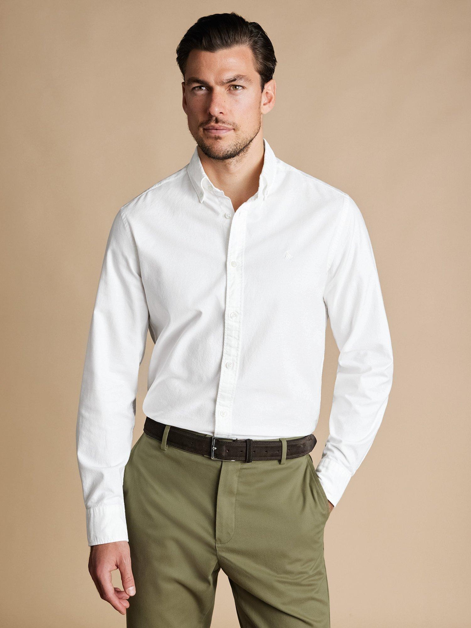 Product image 7 of 7, which shows Charles Tyrwhitt Slim Fit Button Down Collar Cotton Shirt, White, M