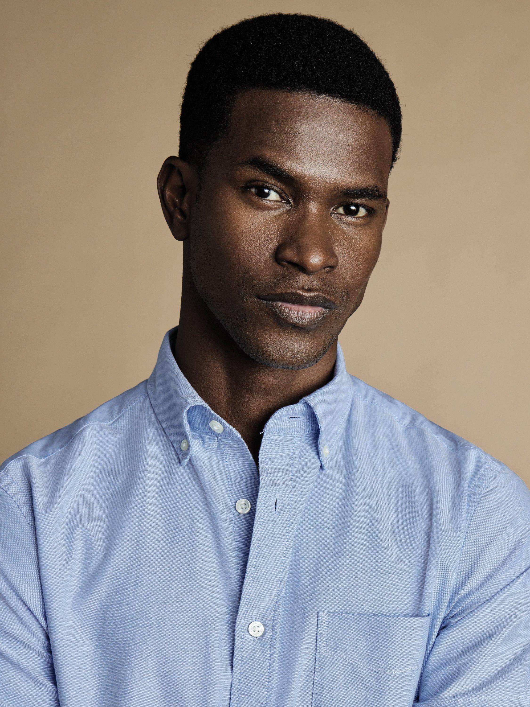 Product image 2 of 5, which shows Charles Tyrwhitt Slim Fit Button Down Collar Cotton Shirt, Sky Blue, S