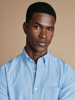 Charles Tyrwhitt Slim Fit Button Down Collar Cotton Shirt - view 2, Sky Blue