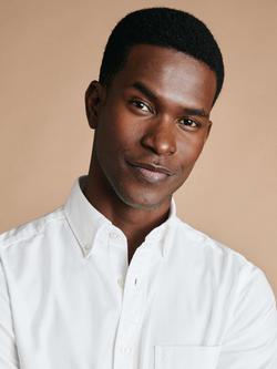 Charles Tyrwhitt Slim Fit Button Down Collar Short Sleeve Cotton Shirt - view 2, White