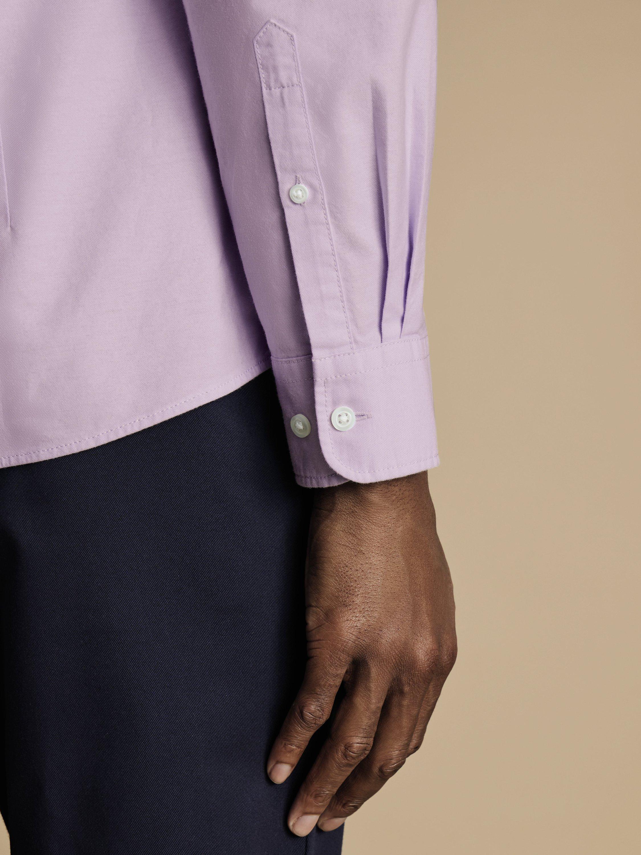 Product image 4 of 6, which shows Charles Tyrwhitt Regular Fit Button Down Collar Cotton Shirt, Lilac Purple, XXXL