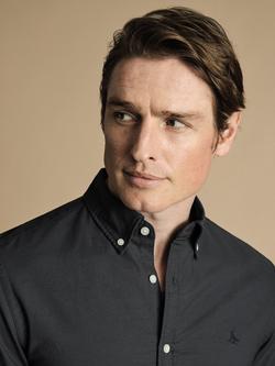 Charles Tyrwhitt Regular Fit Button Down Collar Cotton Shirt - view 2, Slate Grey