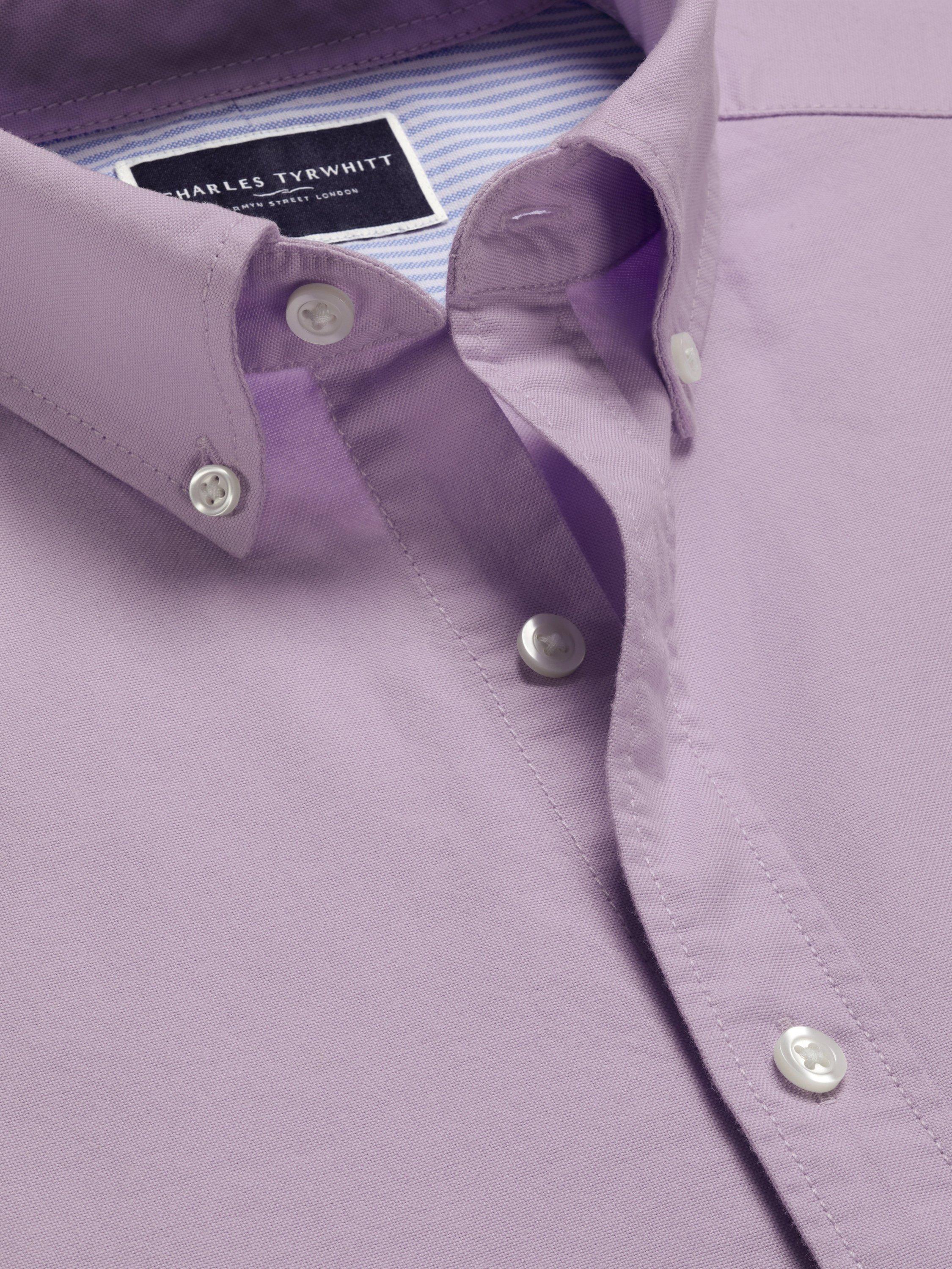 Product image 3 of 7, which shows Charles Tyrwhitt Slim Fit Button Down Collar Cotton Shirt, Lilac Purple, L