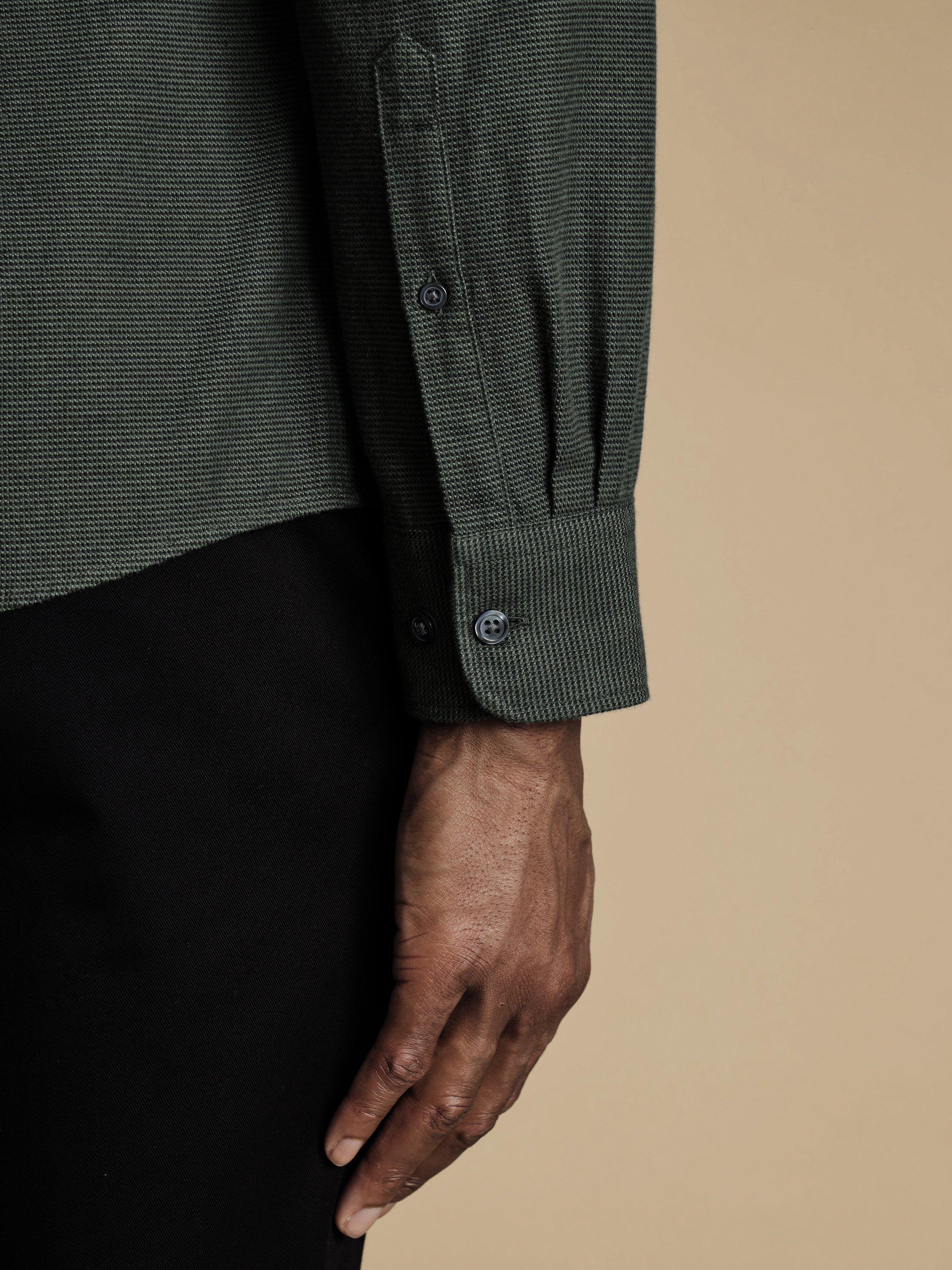 Product image 4 of 6, which shows Charles Tyrwhitt Regular Fit Button Down Collar Cotton Shirt, Sage Green, XL