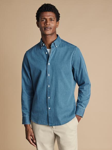 Charles Tyrwhitt Slim Fit Cotton Shirt, Ocean Blue