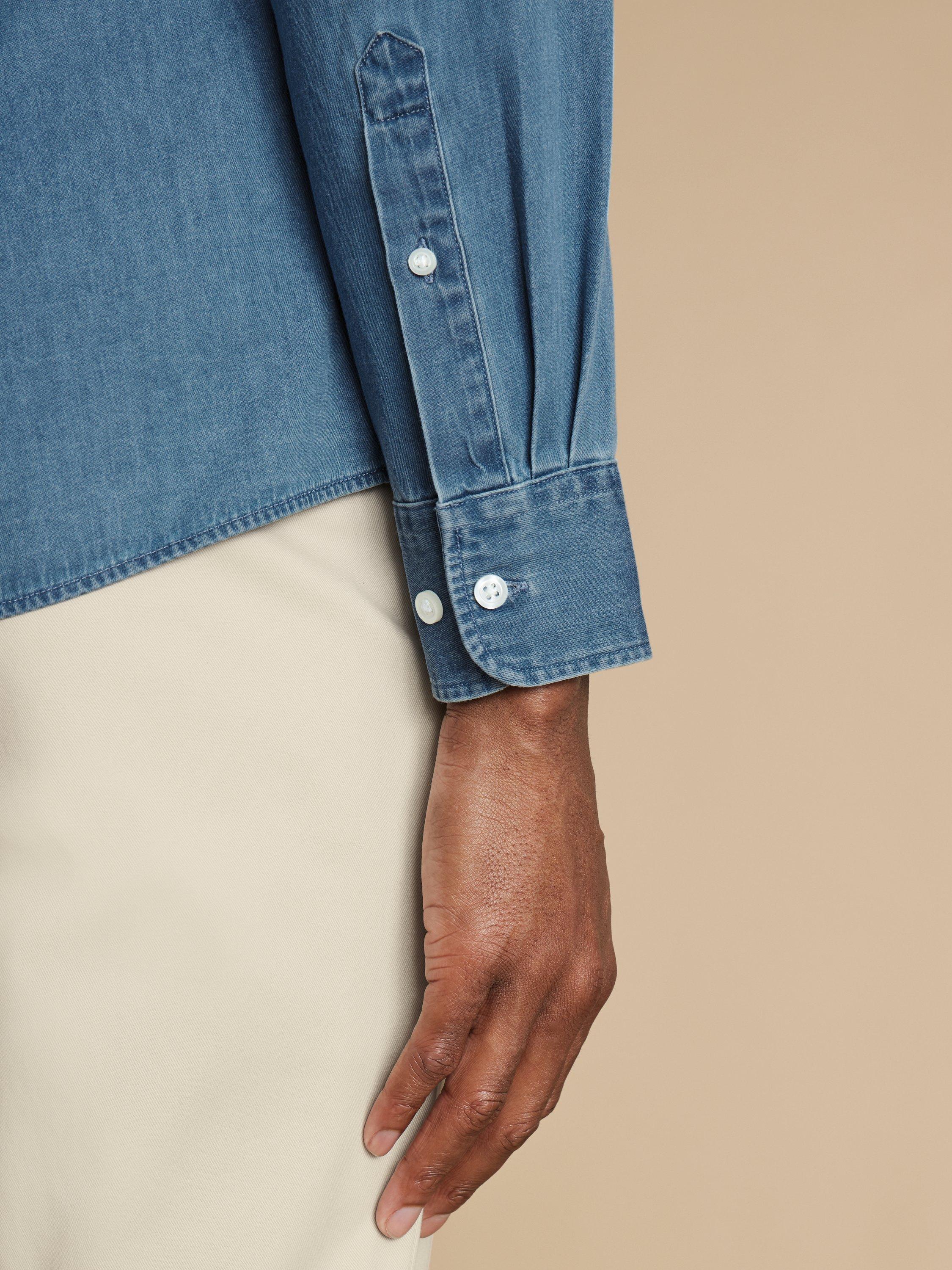 Product image 3 of 7, which shows Charles Tyrwhitt Slim Fit Cotton Shirt, Ocean Blue, XL