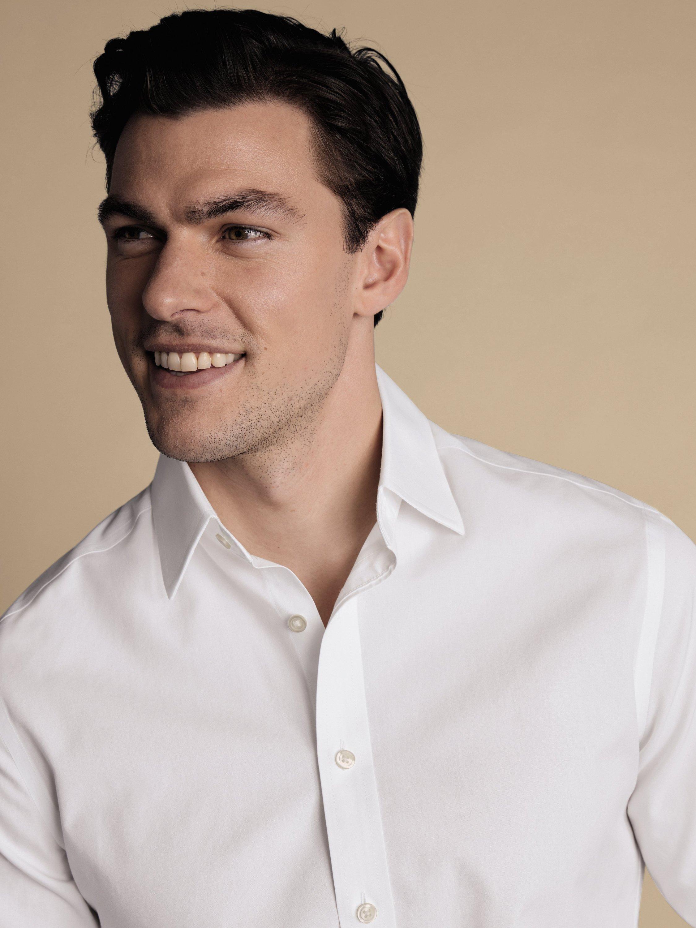Product image 2 of 5, which shows Charles Tyrwhitt Regular Fit Cotton Shirt, White, 16/35