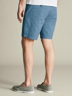 Charles Tyrwhitt Regular Fit Cotton Blend Shorts, Ocean Blue - view 2, Ocean Blue