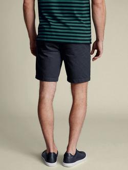Charles Tyrwhitt Regular Fit Cotton Linen Blend Shorts, Ink Blue - view 2, Ink Blue