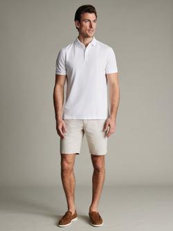 Charles Tyrwhitt Slim Fit Cotton Linen Blend Shorts - view 2, Stone