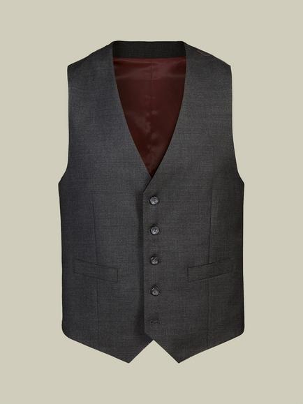 Charles Tyrwhitt Single Breasted Wool Waistcoat, Charcoal Grey, Charcoal Grey