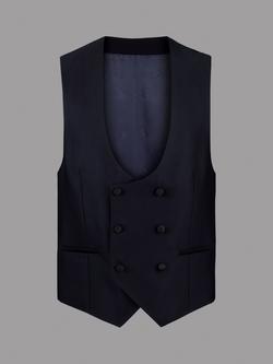Charles Tyrwhitt Double Breasted Wool Waistcoat, Dark Navy