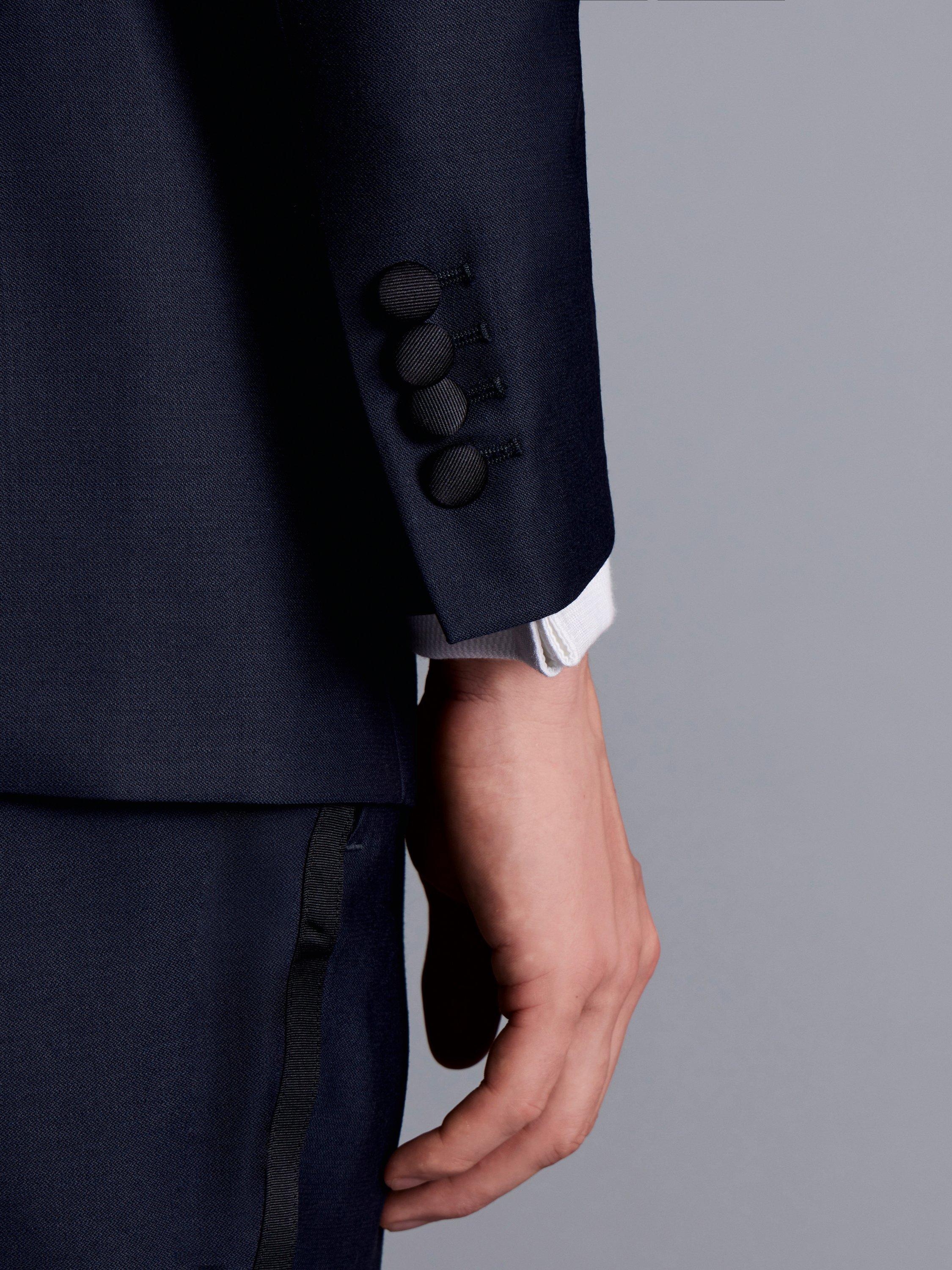 Product image 2 of 5, which shows Charles Tyrwhitt Single Breasted Wool Dinner Jacket, Dark Navy, 36R