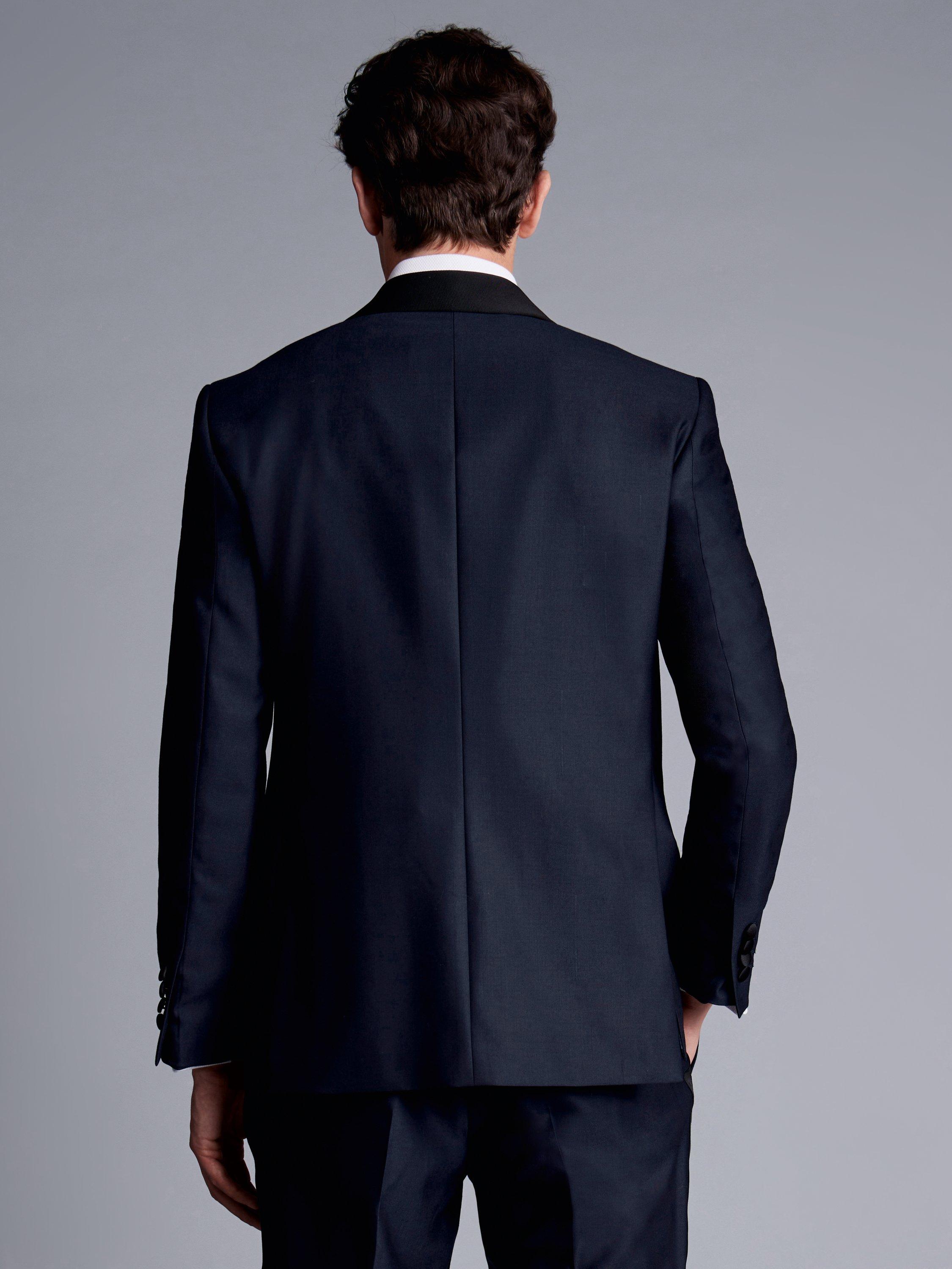 Product image 3 of 5, which shows Charles Tyrwhitt Single Breasted Wool Dinner Jacket, Dark Navy, 36R