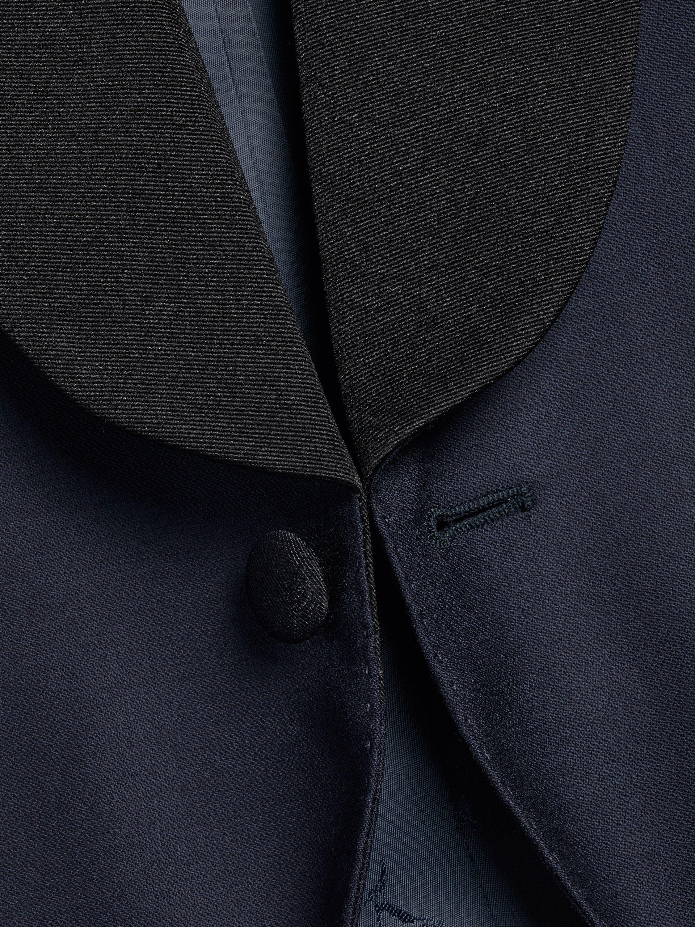 Product image 5 of 5, which shows Charles Tyrwhitt Single Breasted Wool Dinner Jacket, Dark Navy, 36R