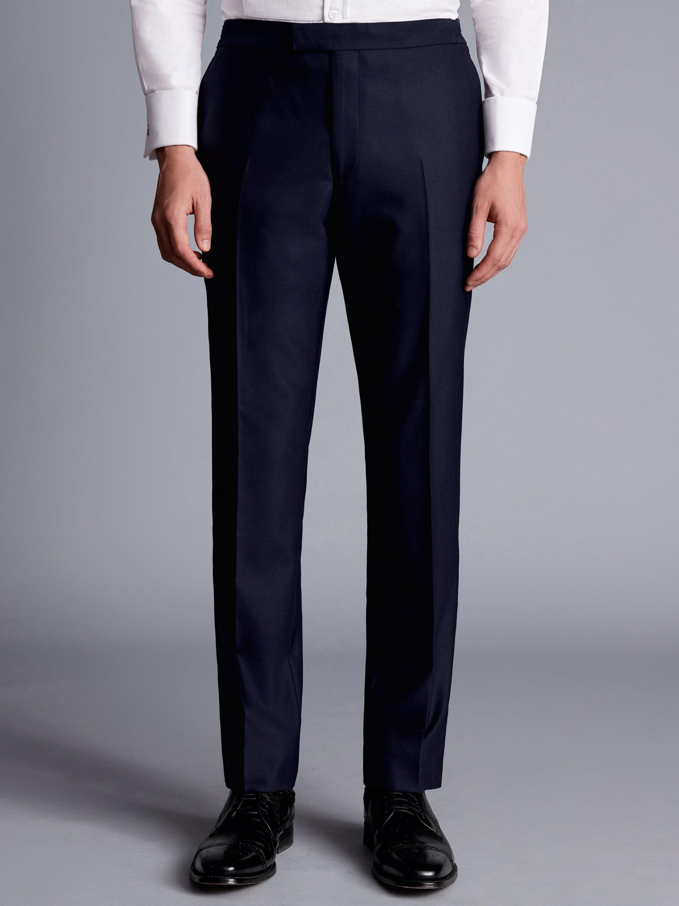 Product image 1 of 3, which shows Charles Tyrwhitt Slim Fit Wool Suit Trousers, Dark Navy, 30S
