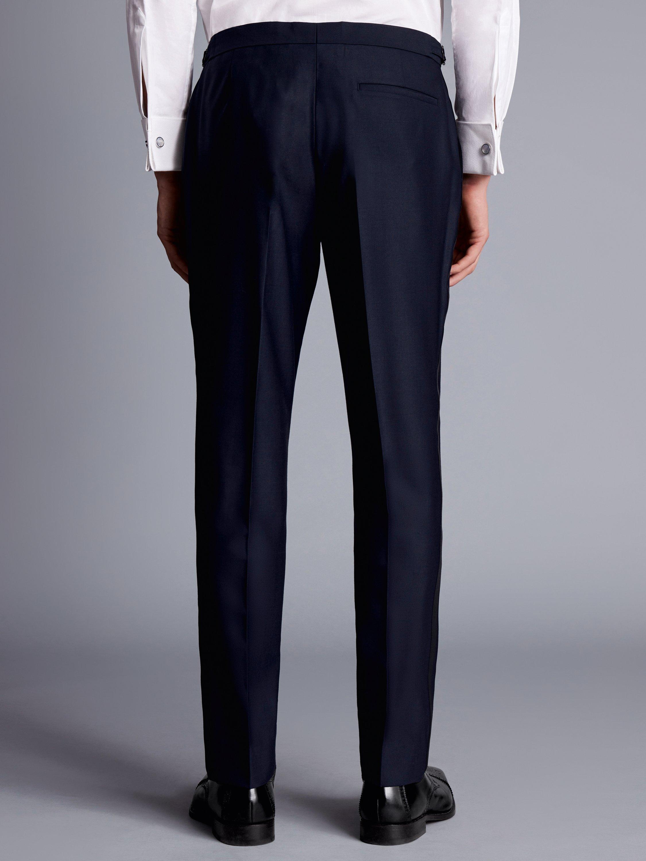 Product image 3 of 3, which shows Charles Tyrwhitt Slim Fit Wool Suit Trousers, Dark Navy, 30S