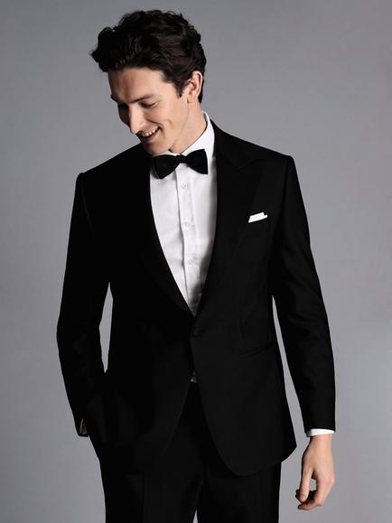 Charles Tyrwhitt Slim Fit Single Breasted Wool Dinner Jacket, Black