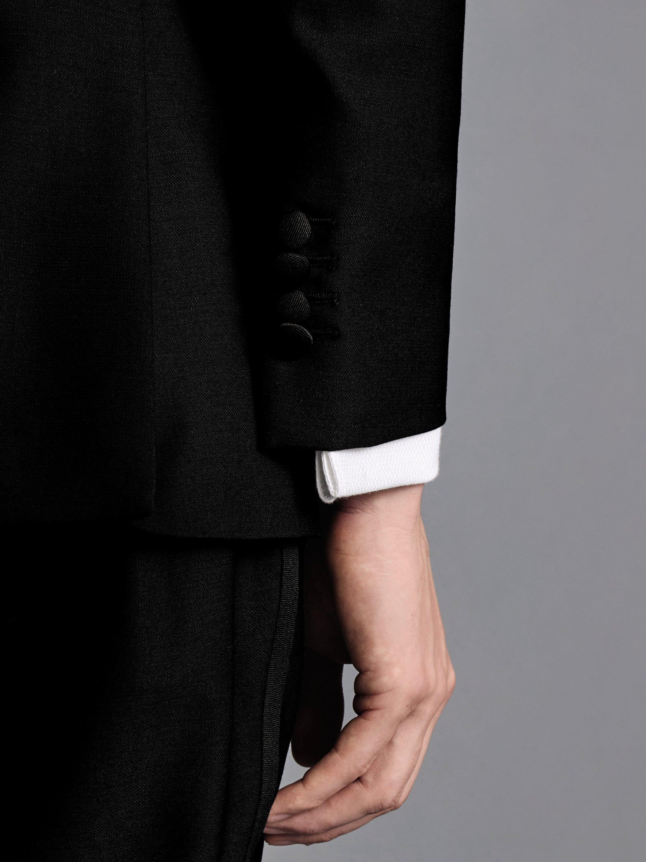 Product image 2 of 6, which shows Charles Tyrwhitt Slim Fit Single Breasted Wool Dinner Jacket, Black, 36R