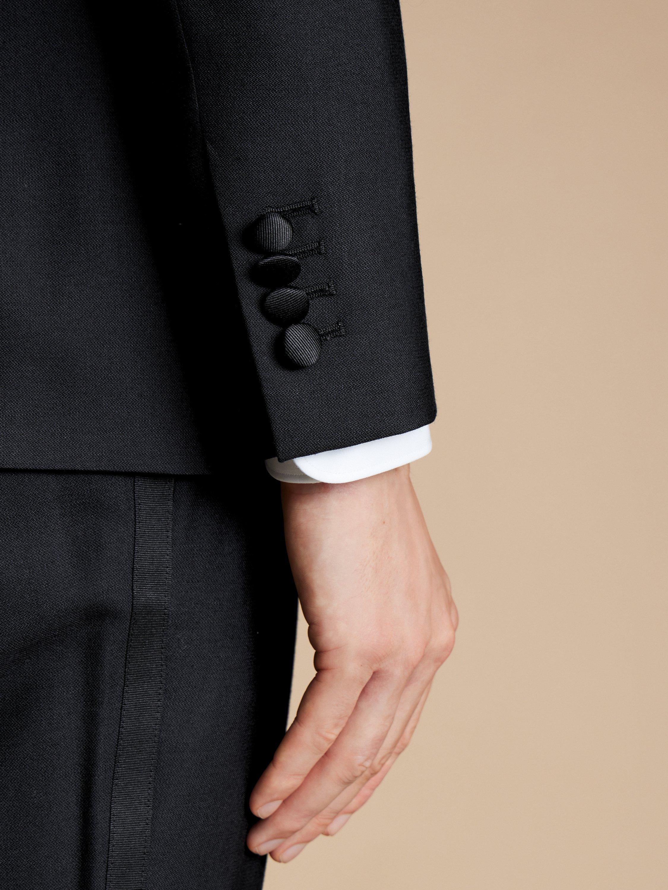 Product image 2 of 5, which shows Charles Tyrwhitt Double Breasted Wool Dinner Jacket, Black, 36R