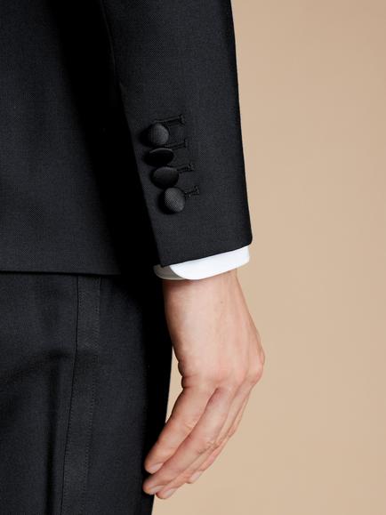 Charles Tyrwhitt Double Breasted Wool Dinner Jacket - view 2, Black