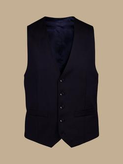 Charles Tyrwhitt Single Breasted Wool Waistcoat, Dark Navy