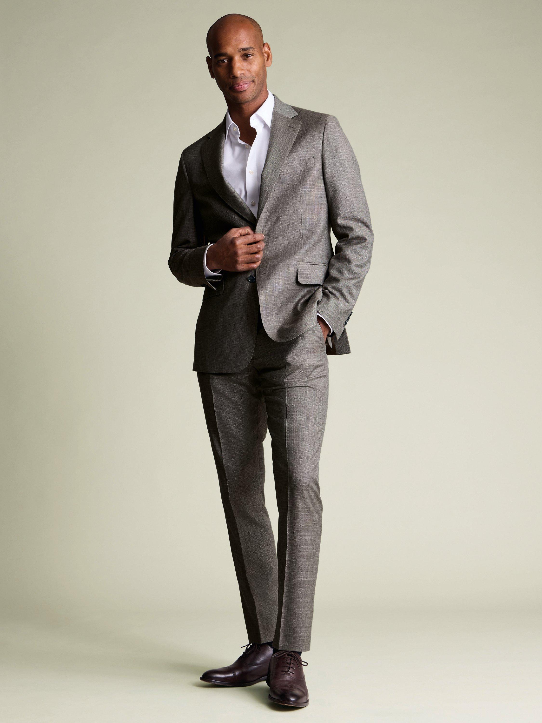 Product image 1 of 4, which shows Charles Tyrwhitt Slim Fit Single Breasted Wool Blazer, Grey, 36R