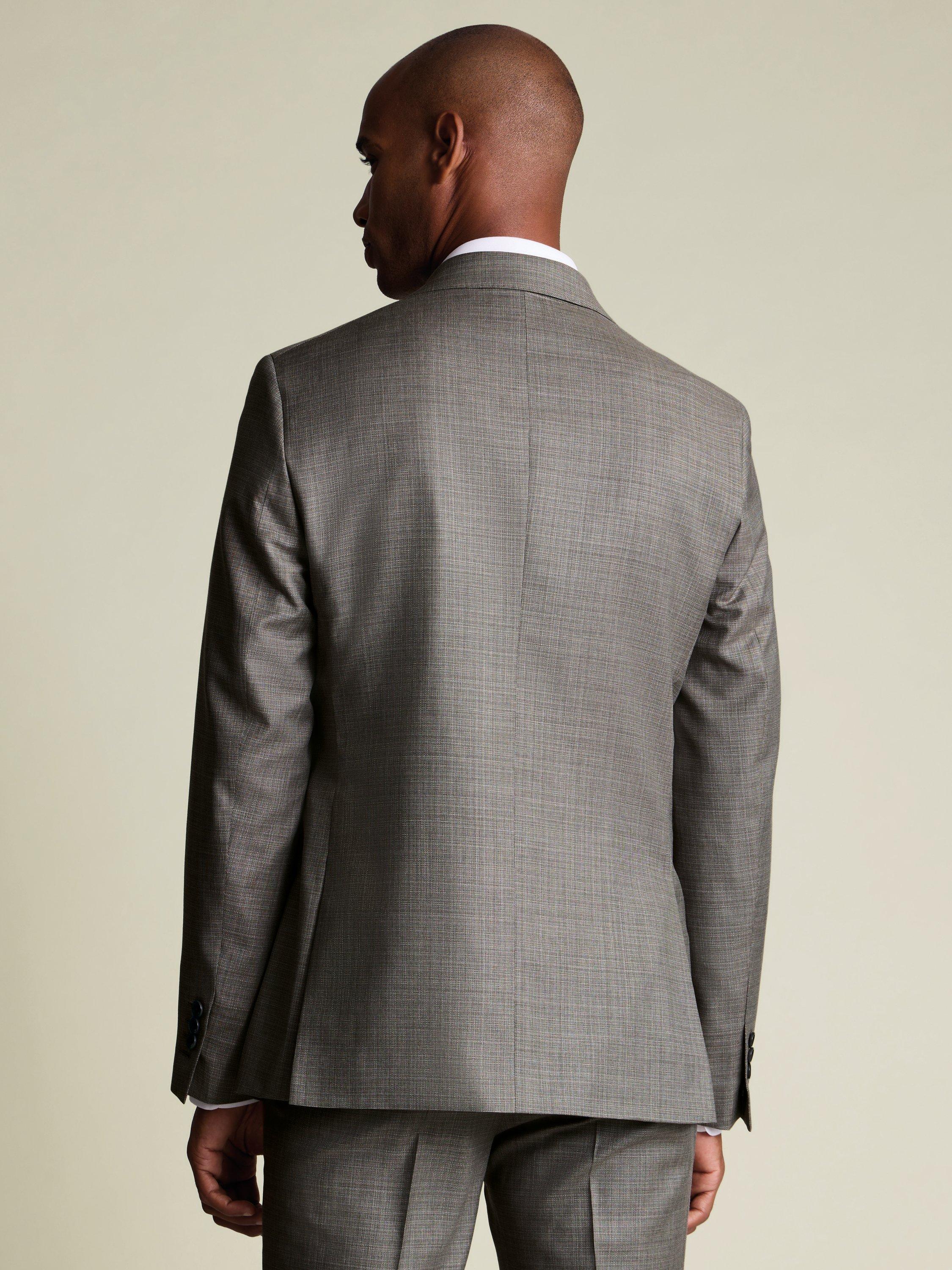 Product image 3 of 4, which shows Charles Tyrwhitt Slim Fit Single Breasted Wool Blazer, Grey, 36R