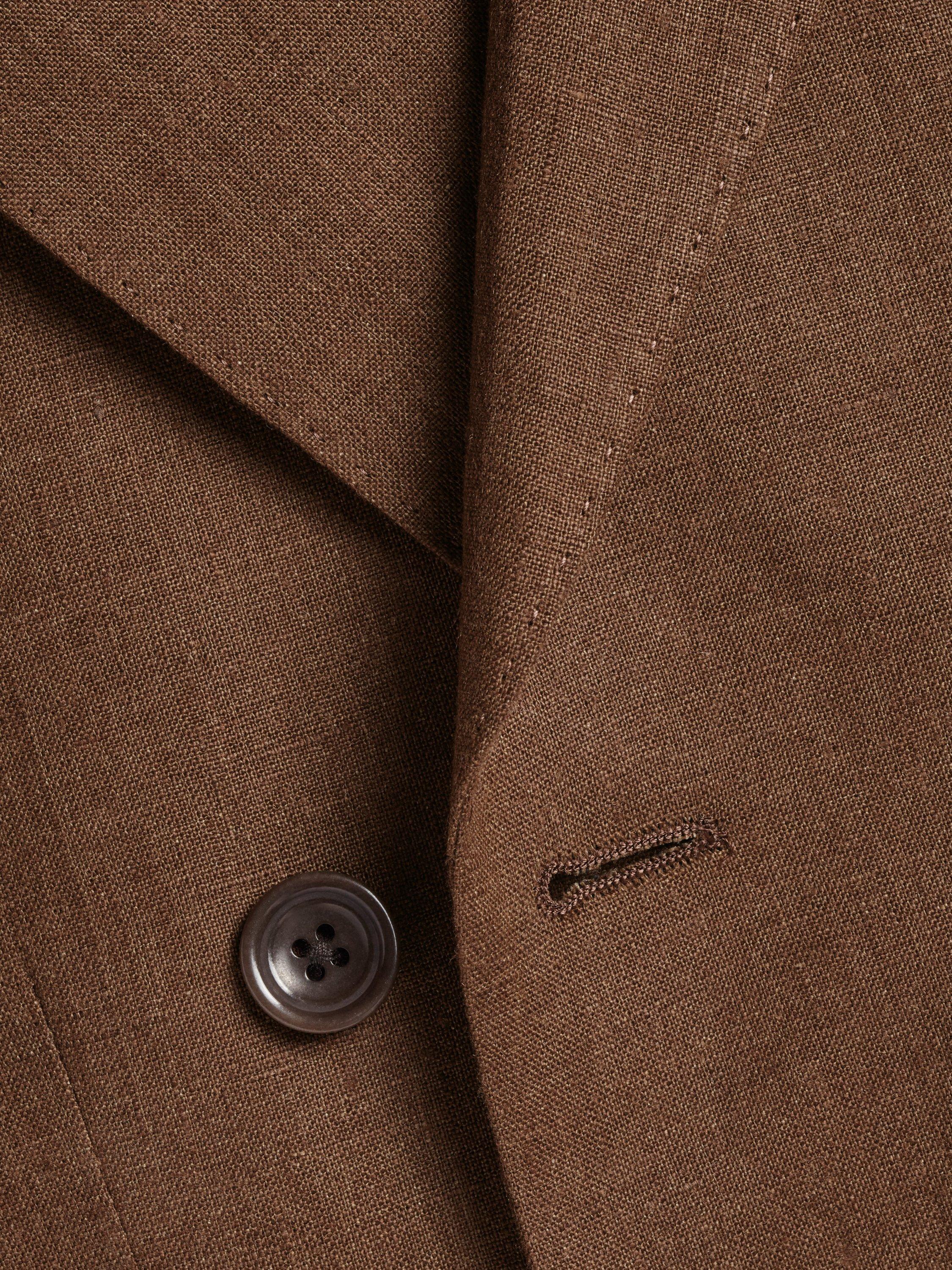 Product image 4 of 5, which shows Charles Tyrwhitt Double Breasted Linen Blazer, Rust, 36R