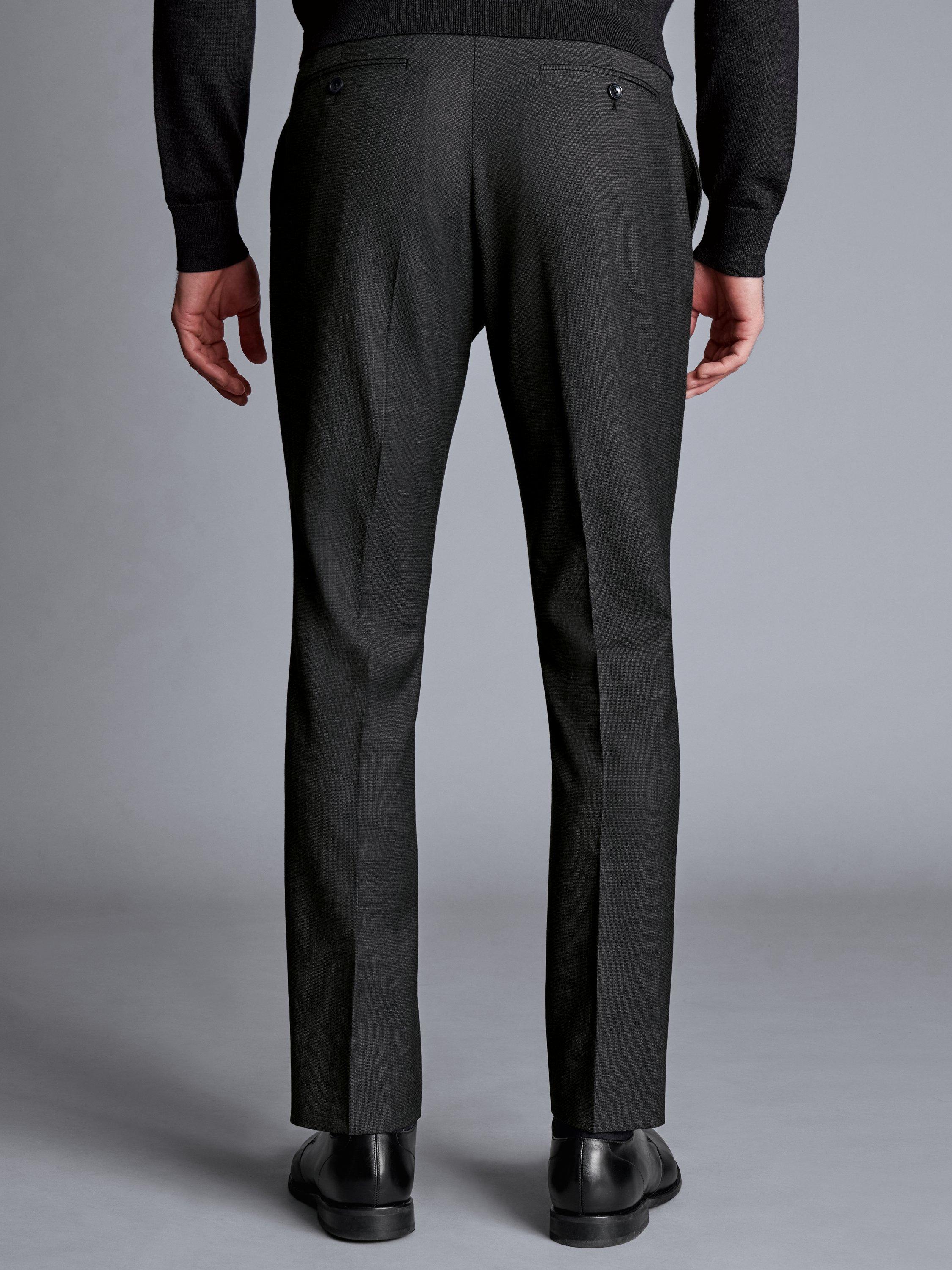 Product image 5 of 6, which shows Charles Tyrwhitt Slim Fit Wool Suit Trousers, Charcoal Grey, 30S