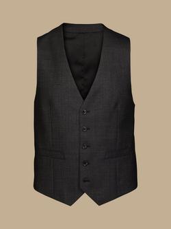 Charles Tyrwhitt Single Breasted Wool Waistcoat, Charcoal Grey