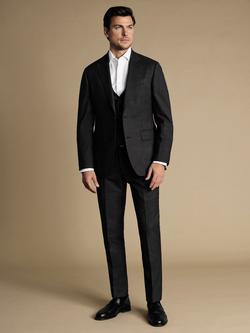 Charles Tyrwhitt Single Breasted Wool Waistcoat - view 2, Charcoal Grey