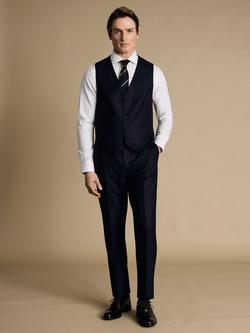Charles Tyrwhitt Single Breasted Wool Waistcoat, Indigo Blue - view 2, Indigo Blue