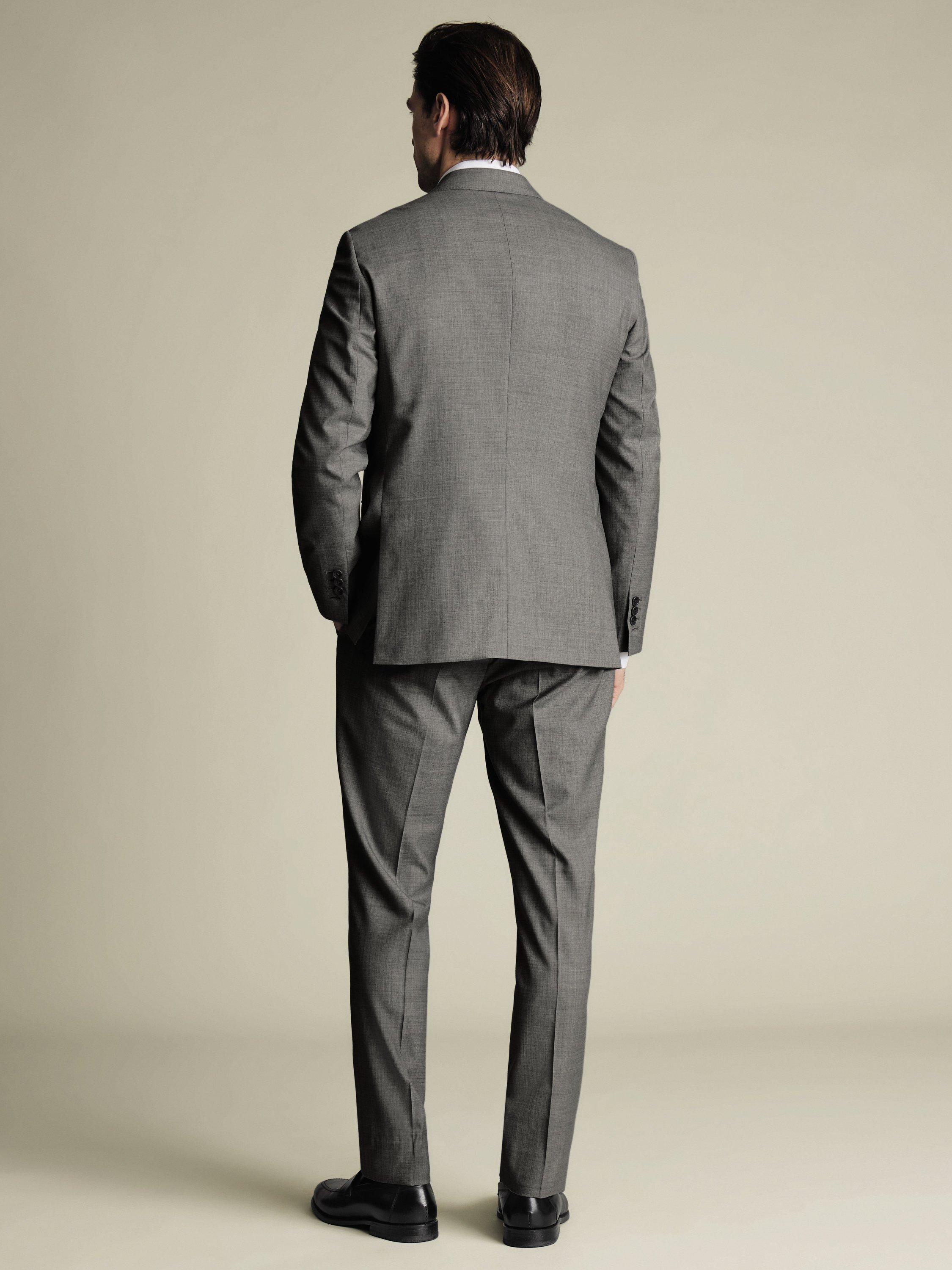 Product image 4 of 7, which shows Charles Tyrwhitt Slim Fit Single Breasted Wool Blazer, Grey, 36S
