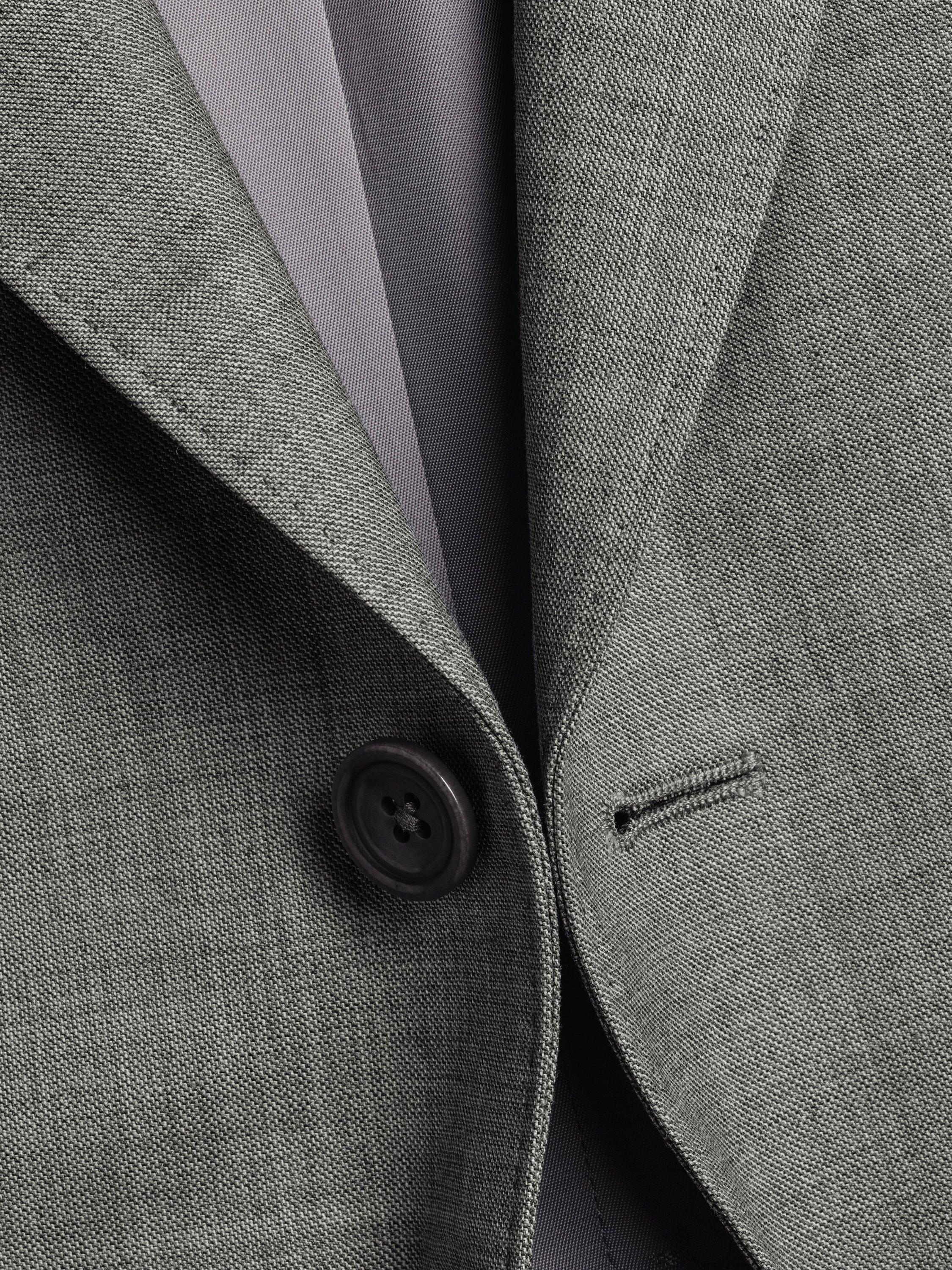 Product image 6 of 7, which shows Charles Tyrwhitt Slim Fit Single Breasted Wool Blazer, Grey, 36S