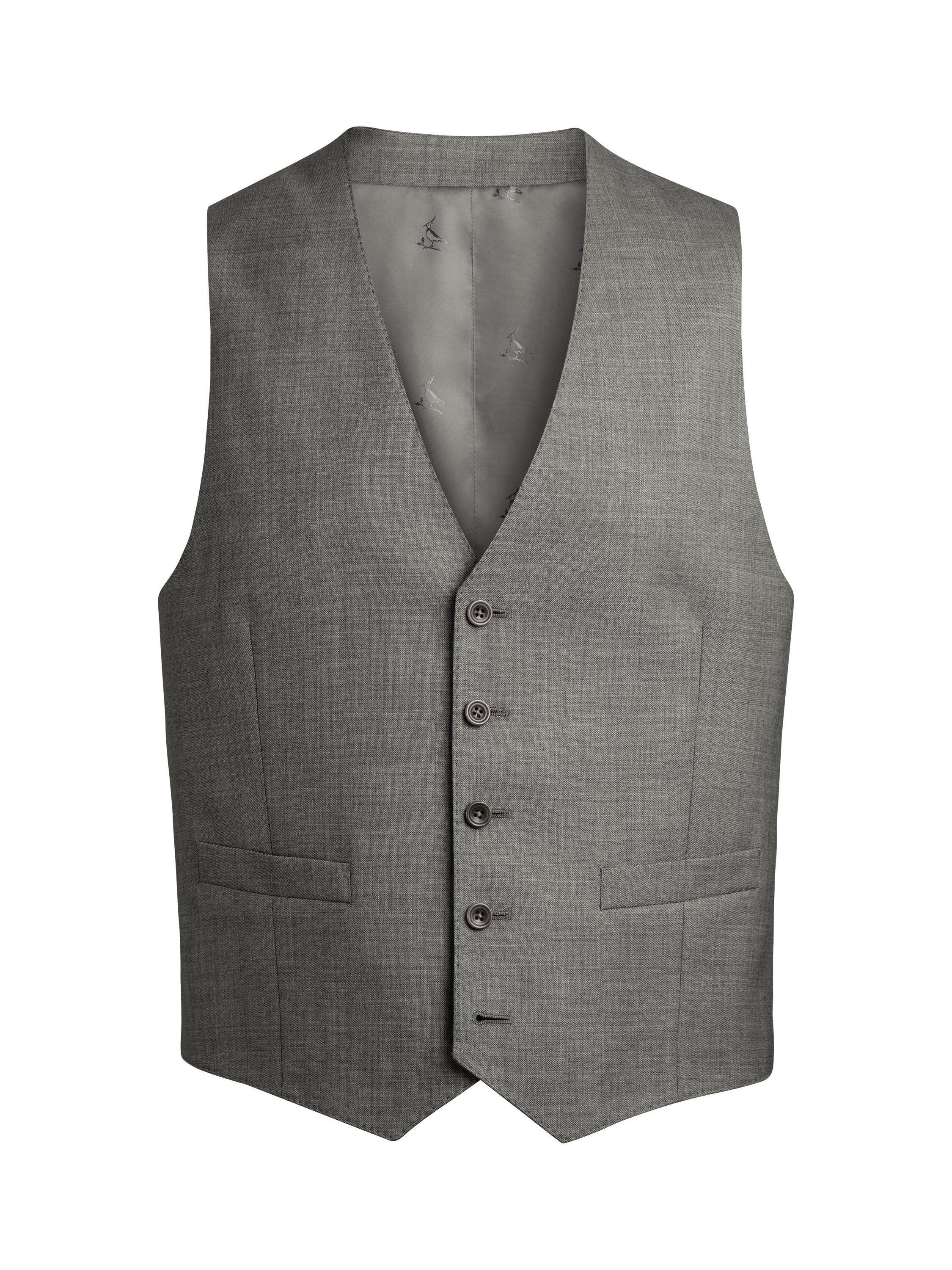 Product image 1 of 2, which shows Charles Tyrwhitt Single Breasted Wool Waistcoat, Grey, 36R